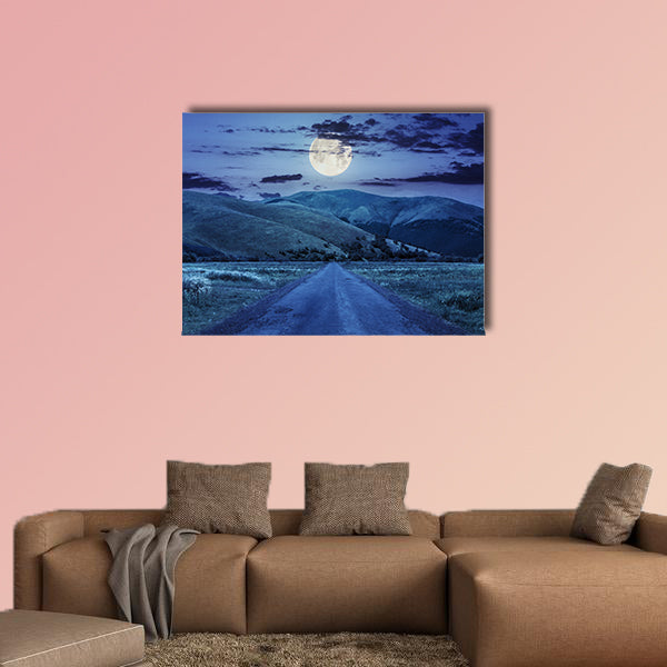 Composite landscape with abandoned asphalt road rolls wall art