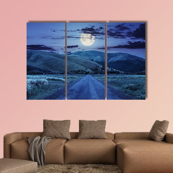 Composite landscape with abandoned asphalt road rolls wall art