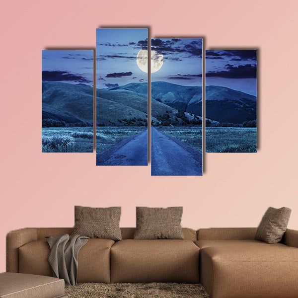 Composite landscape with abandoned asphalt road rolls wall art