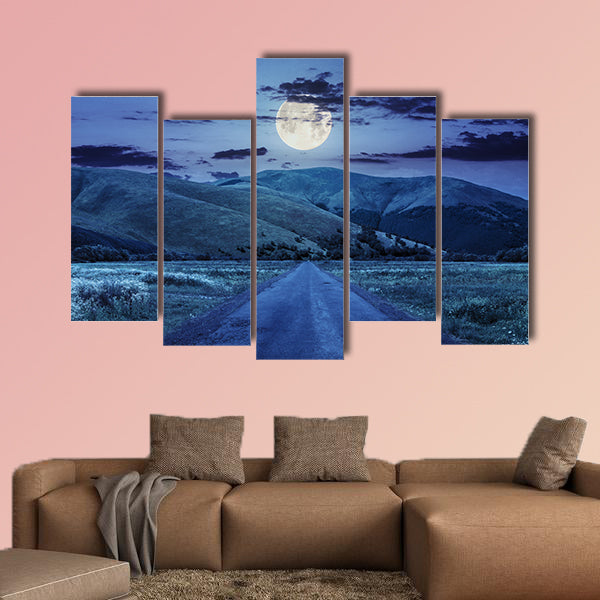 Composite landscape with abandoned asphalt road rolls wall art