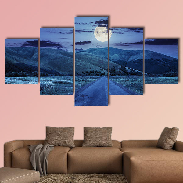 Composite landscape with abandoned asphalt road rolls wall art