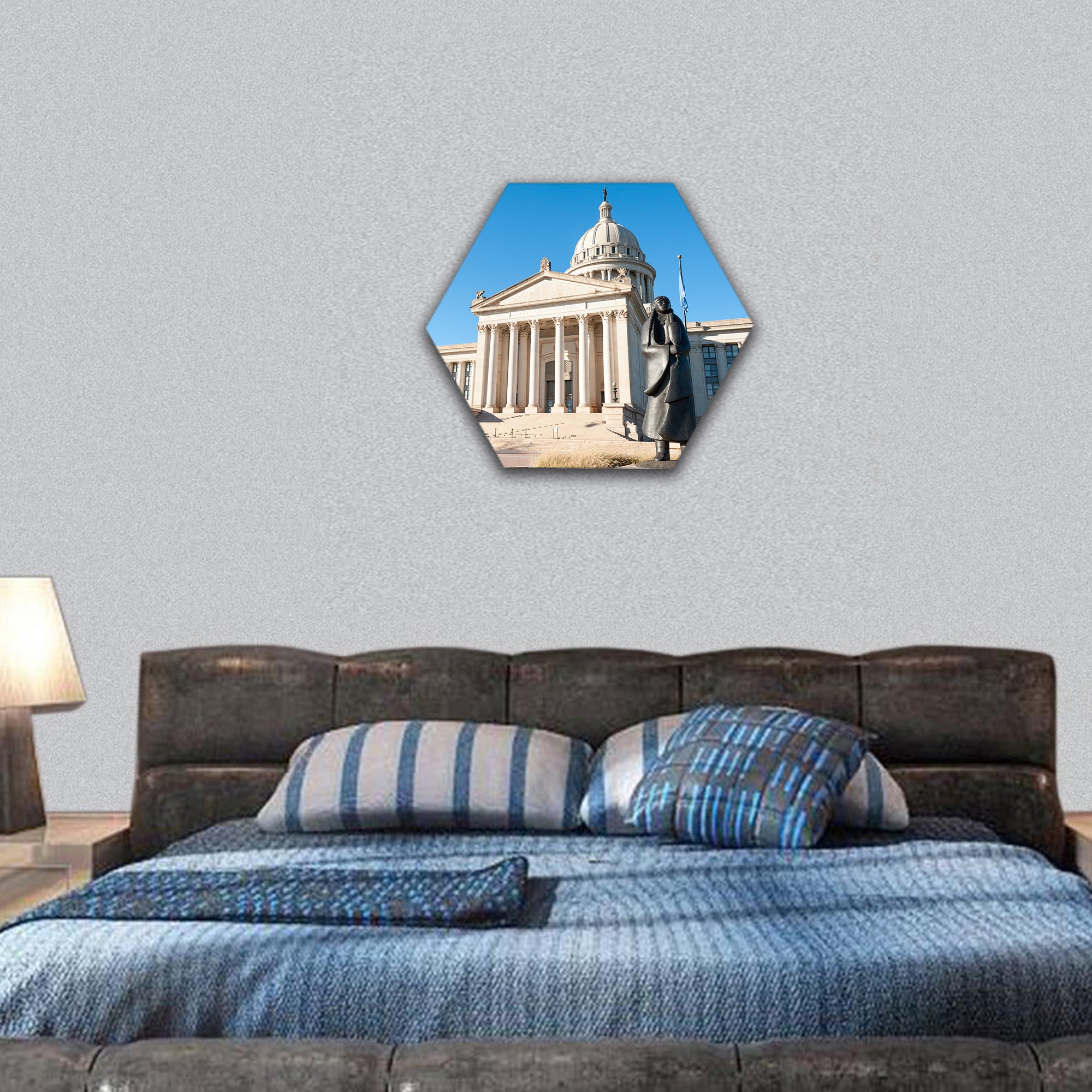 State Capitol in Oklahoma city USA hexagonal canvas wall art