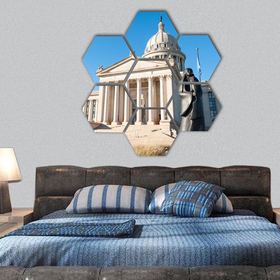 State Capitol in Oklahoma city USA hexagonal canvas wall art