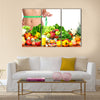 Woman measuring her body, Multi panel canvas wall art