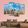 Lower Manhattan skyline and Brooklyn Bridge, New York City multi panel canvas wall art