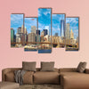 Lower Manhattan skyline and Brooklyn Bridge, New York City multi panel canvas wall art