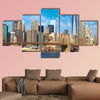 Lower Manhattan skyline and Brooklyn Bridge, New York City multi panel canvas wall art