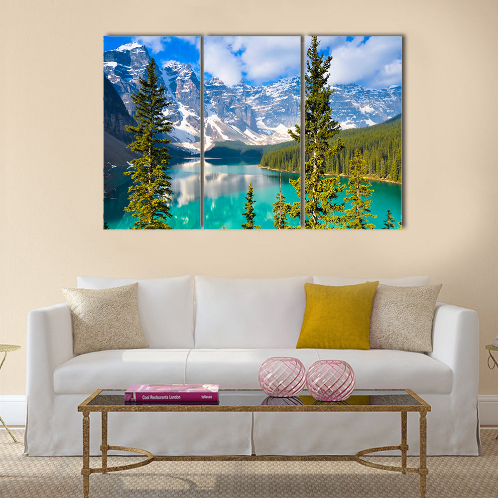 Moraine Lake, Rocky Mountains, Canada  multi panel canvas wall art