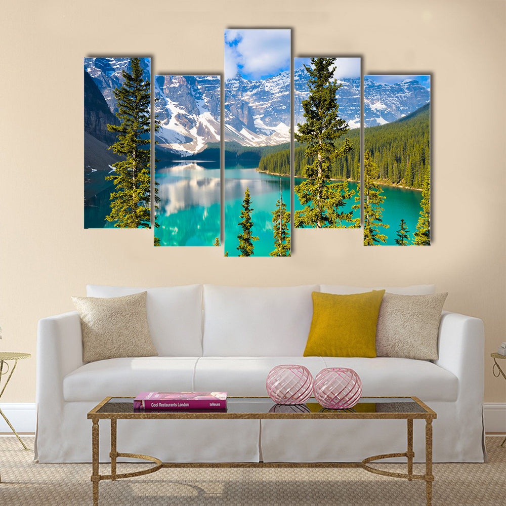 Moraine Lake, Rocky Mountains, Canada  multi panel canvas wall art