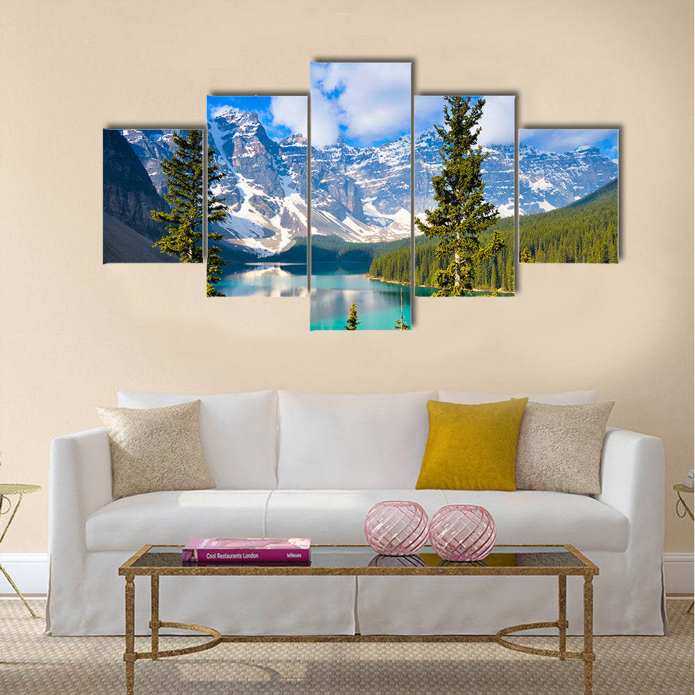 Moraine Lake, Rocky Mountains, Canada  multi panel canvas wall art