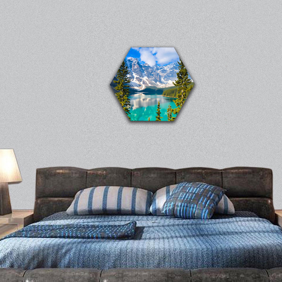 Moraine Lake, Rocky Mountains, Canada hexagonal canvas wall art