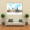 Famous monuments of the world illustrating the travel and holidays Multi panel canvas wall art