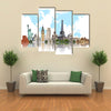 Famous monuments of the world illustrating the travel and holidays Multi panel canvas wall art