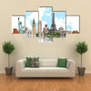 Famous monuments of the world illustrating the travel and holidays Multi panel canvas wall art