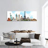 Monuments of world illustrating the travel and holidays panoramic canvas wall art