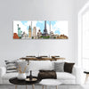 Monuments of world illustrating the travel and holidays panoramic canvas wall art