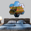 Belarus castle hexagonal canvas wall art