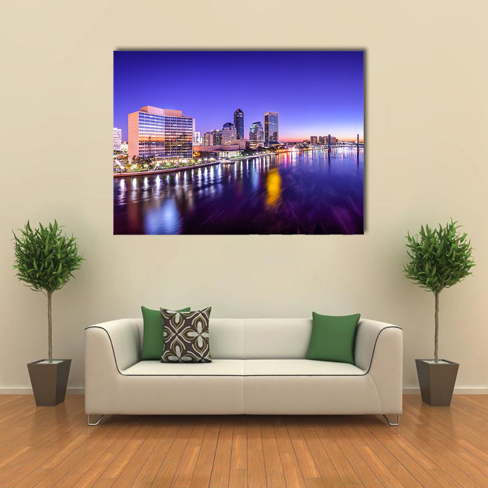 Skyline of the Jacksonville, Florida, USA multi panel canvas wall art