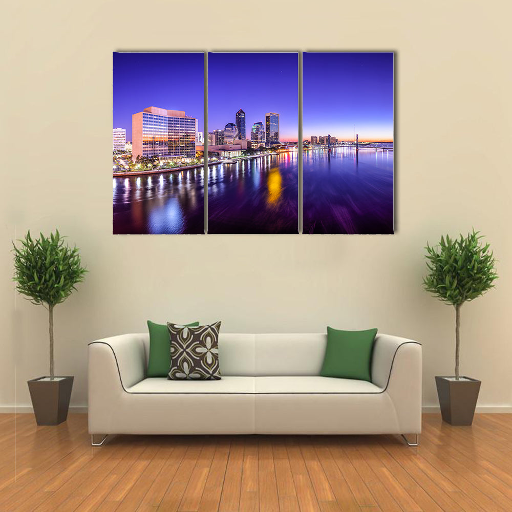 Skyline of the Jacksonville, Florida, USA multi panel canvas wall art