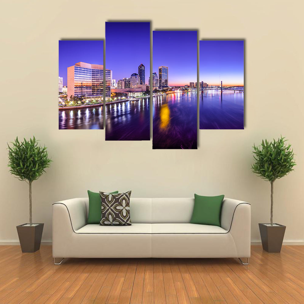 Skyline of the Jacksonville, Florida, USA multi panel canvas wall art