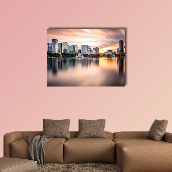 Orlando, Florida, USA downtown city skyline multi panel canvas wall art