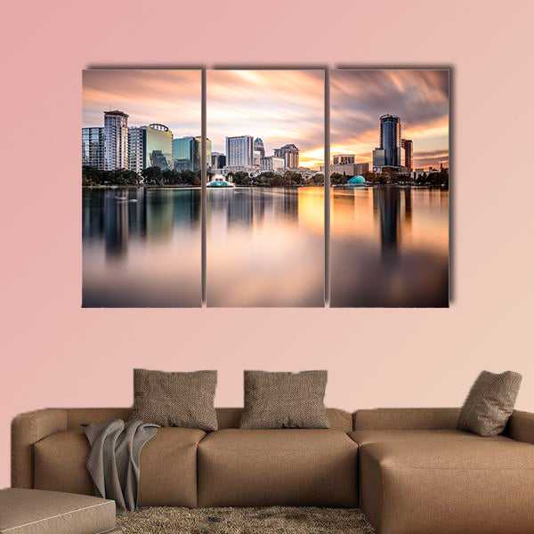 Orlando, Florida, USA downtown city skyline multi panel canvas wall art