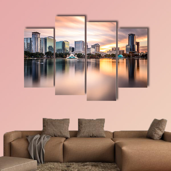 Orlando, Florida, USA downtown city skyline multi panel canvas wall art