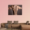 strong athletic man back on a gray background Multi panel canvas wall art