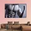 Portrait of man with muscular arms Multi panel canvas wall art