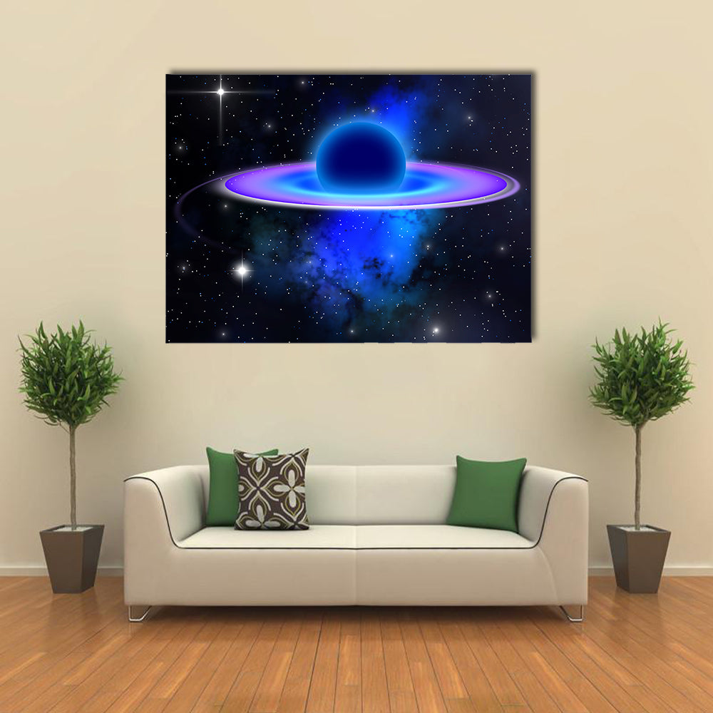 Glowing Black Hole, An Area of Space Where Gravity is Dense and Light Multi Panel Canvas Wall Art