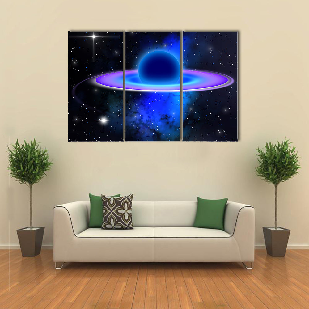 Glowing Black Hole, An Area of Space Where Gravity is Dense and Light Multi Panel Canvas Wall Art
