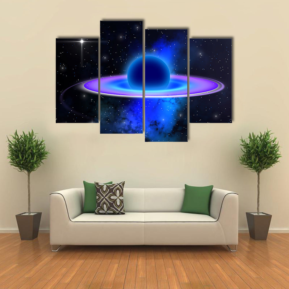 Glowing Black Hole, An Area of Space Where Gravity is Dense and Light Multi Panel Canvas Wall Art