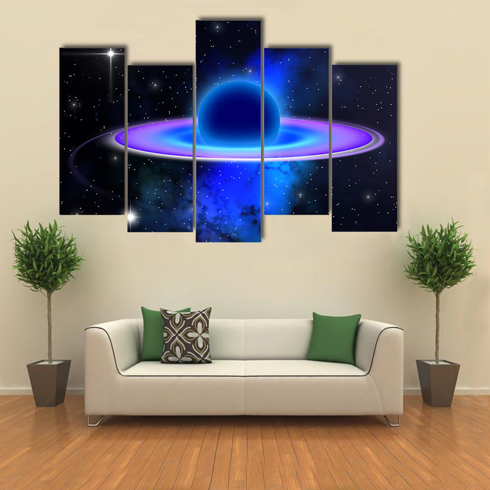 Glowing Black Hole, An Area of Space Where Gravity is Dense and Light Multi Panel Canvas Wall Art