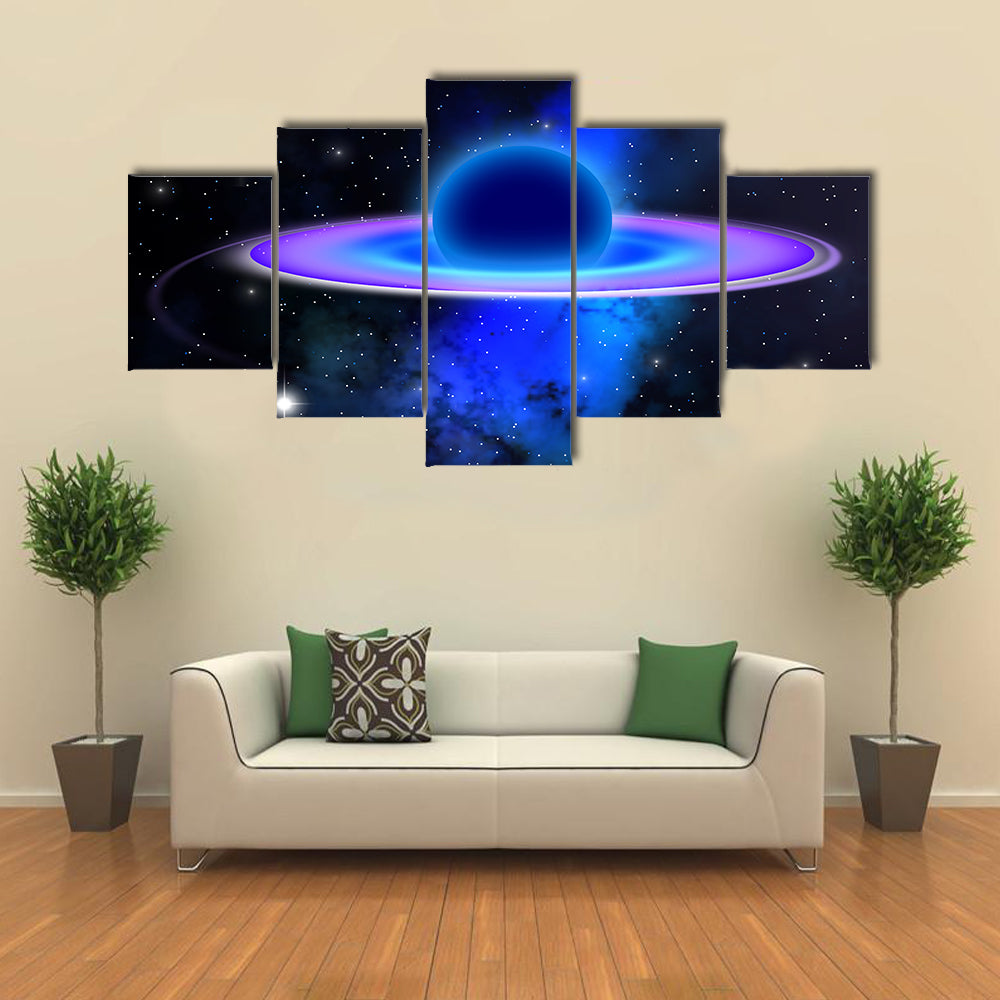 Glowing Black Hole, An Area of Space Where Gravity is Dense and Light Multi Panel Canvas Wall Art