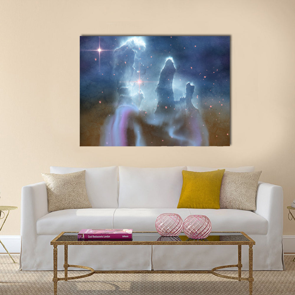 Pillars of Creation - Pillars of Creation are part of the Eagle Nebula and are made of interstellar dust and gases Multi Panel Canvas Wall Art