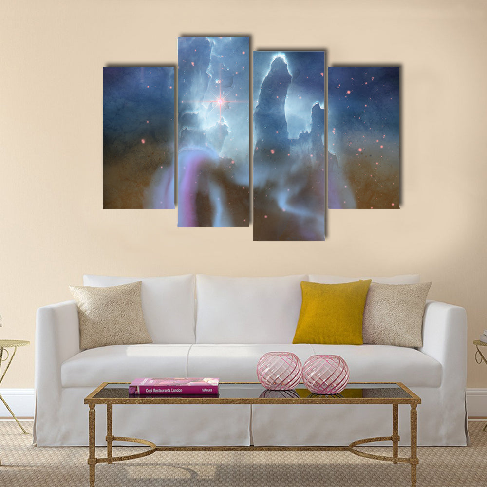 Pillars of Creation - Pillars of Creation are part of the Eagle Nebula and are made of interstellar dust and gases Multi Panel Canvas Wall Art