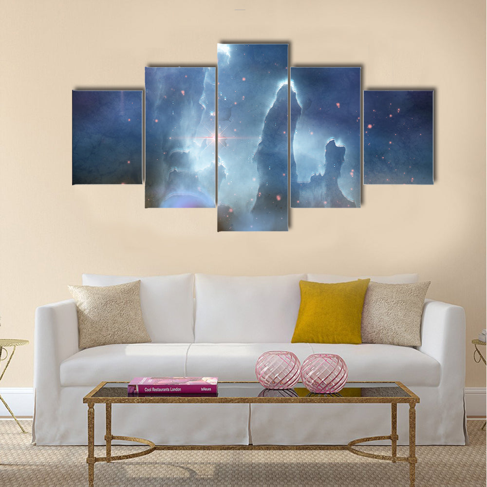 Pillars of Creation - Pillars of Creation are part of the Eagle Nebula and are made of interstellar dust and gases Multi Panel Canvas Wall Art