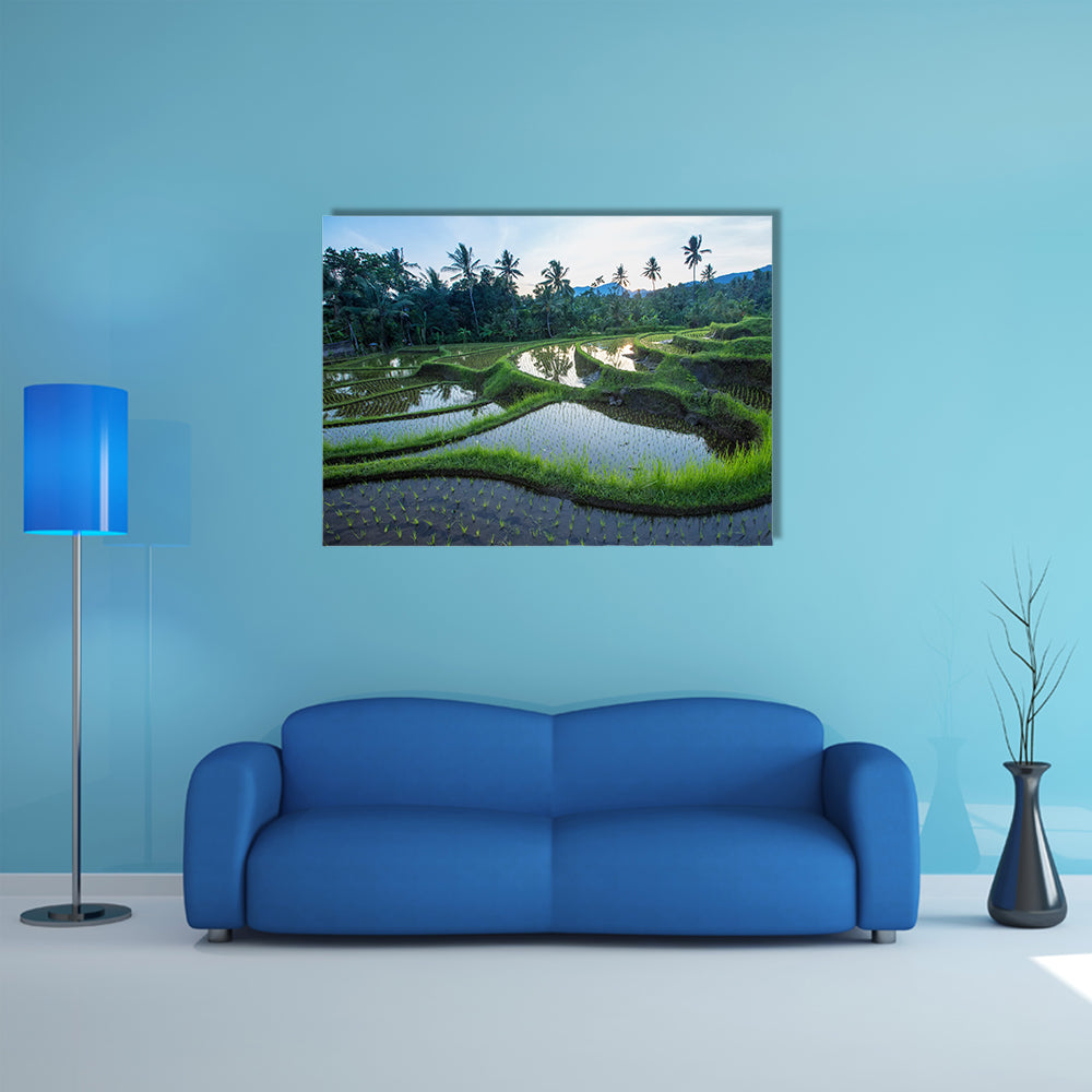 Beautiful view of Bali Rice Terraces, multi panel canvas wall art