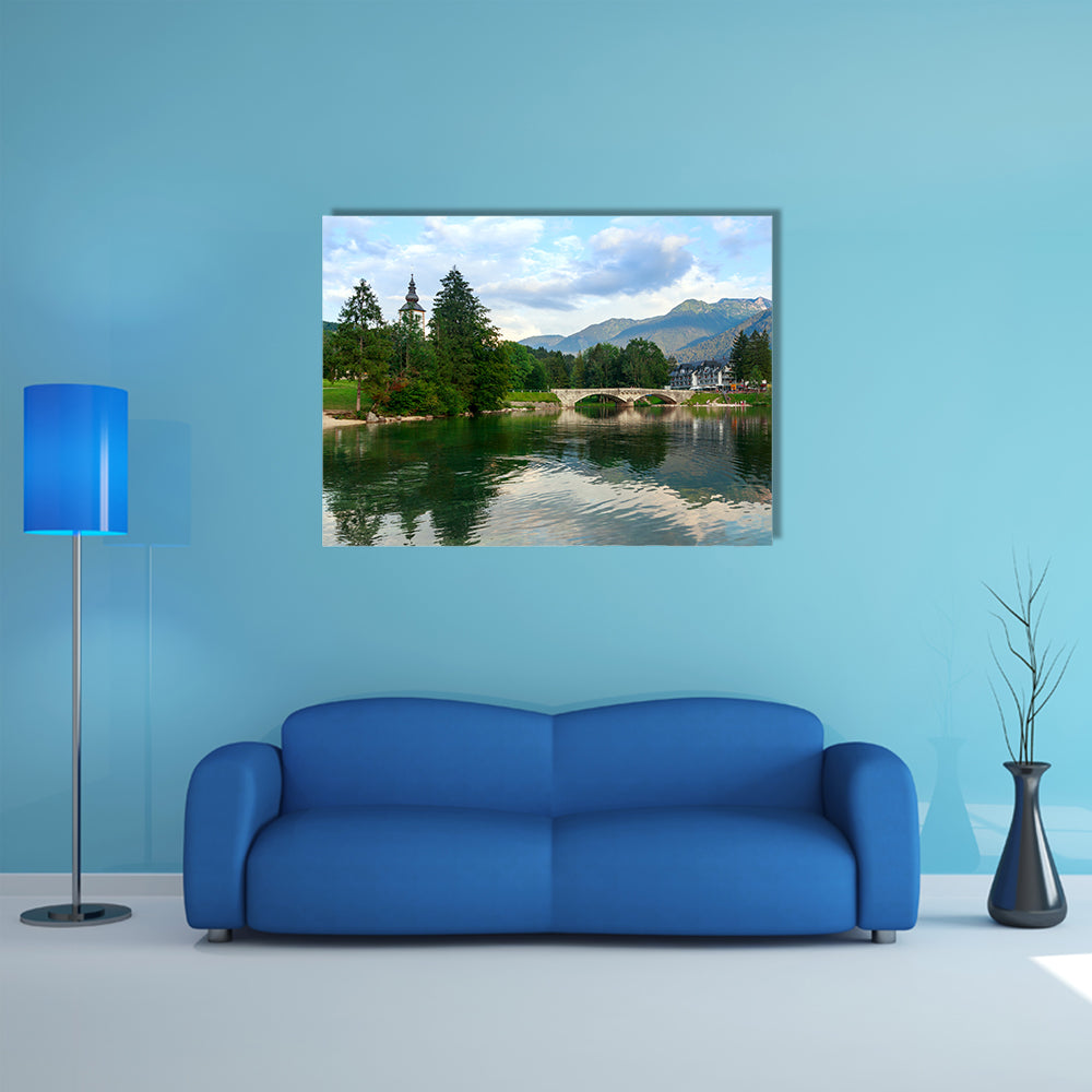 Lake Bohinj in Triglav national park, located in the Bohinj Valley of the Julian Alps multi panel canvas wall art