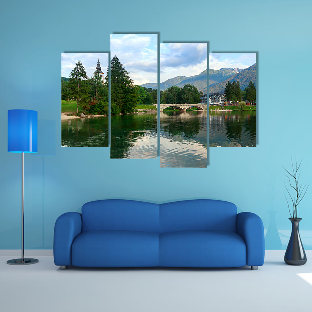Lake Bohinj in Triglav national park, located in the Bohinj Valley of the Julian Alps multi panel canvas wall art