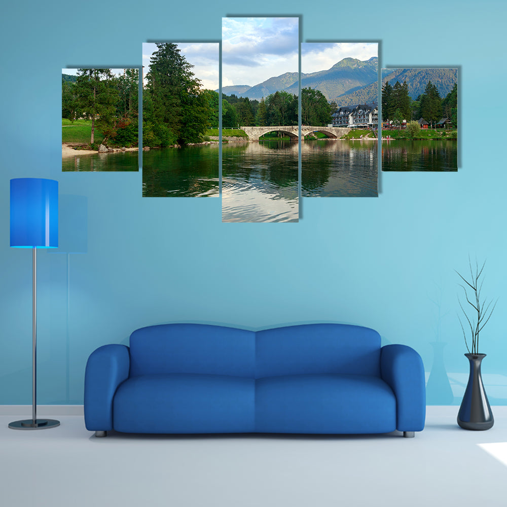 Lake Bohinj in Triglav national park, located in the Bohinj Valley of the Julian Alps multi panel canvas wall art