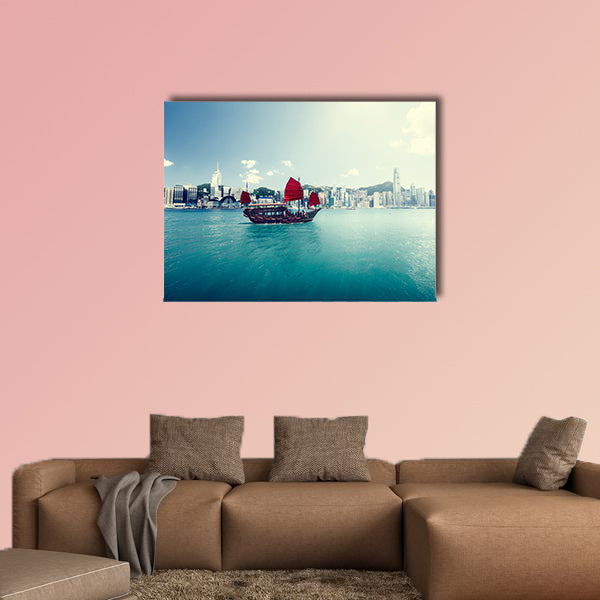 Hong Kong harbor multi panel canvas wall art