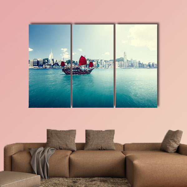 Hong Kong harbor multi panel canvas wall art