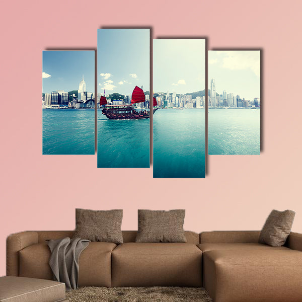 Hong Kong harbor multi panel canvas wall art