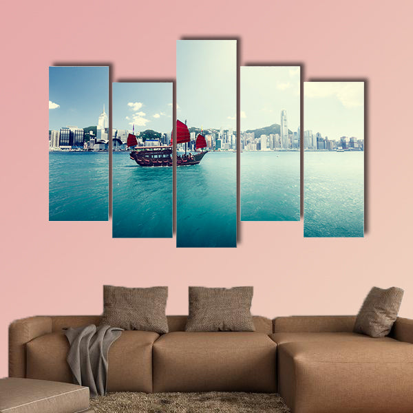 Hong Kong harbor multi panel canvas wall art