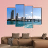 A view of the coast of Miami, United States multi panel canvas wall art