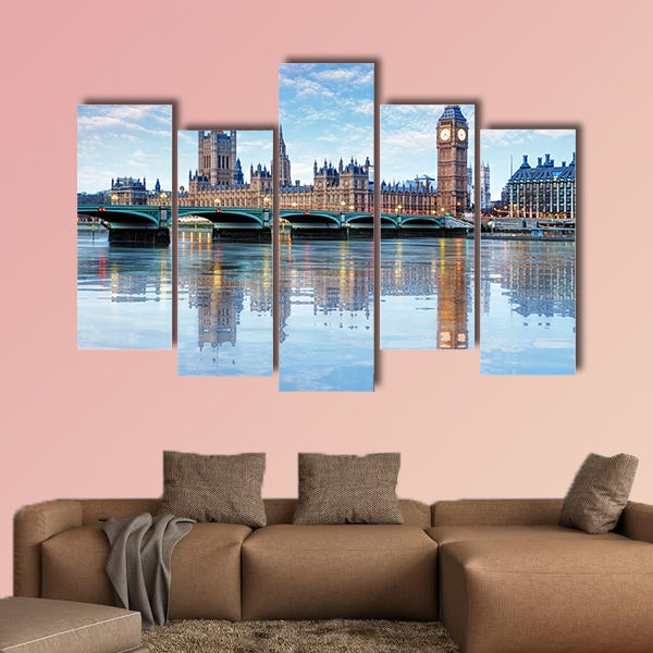 Big Ben and houses of parliament, UK multi panel canvas wall art