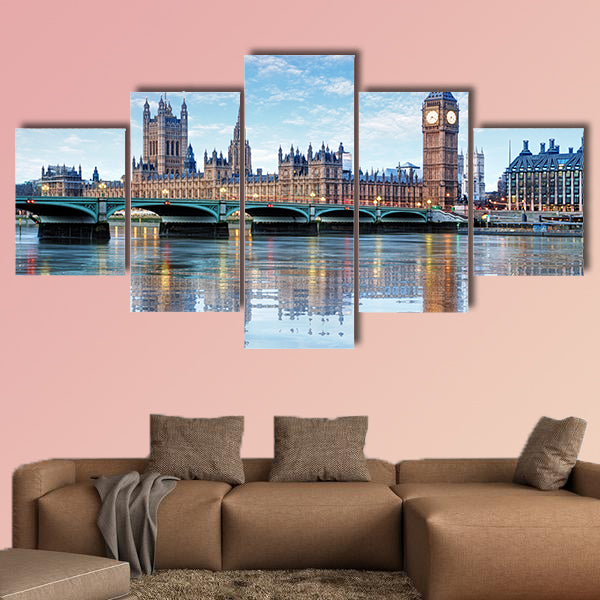Big Ben and houses of parliament, UK multi panel canvas wall art