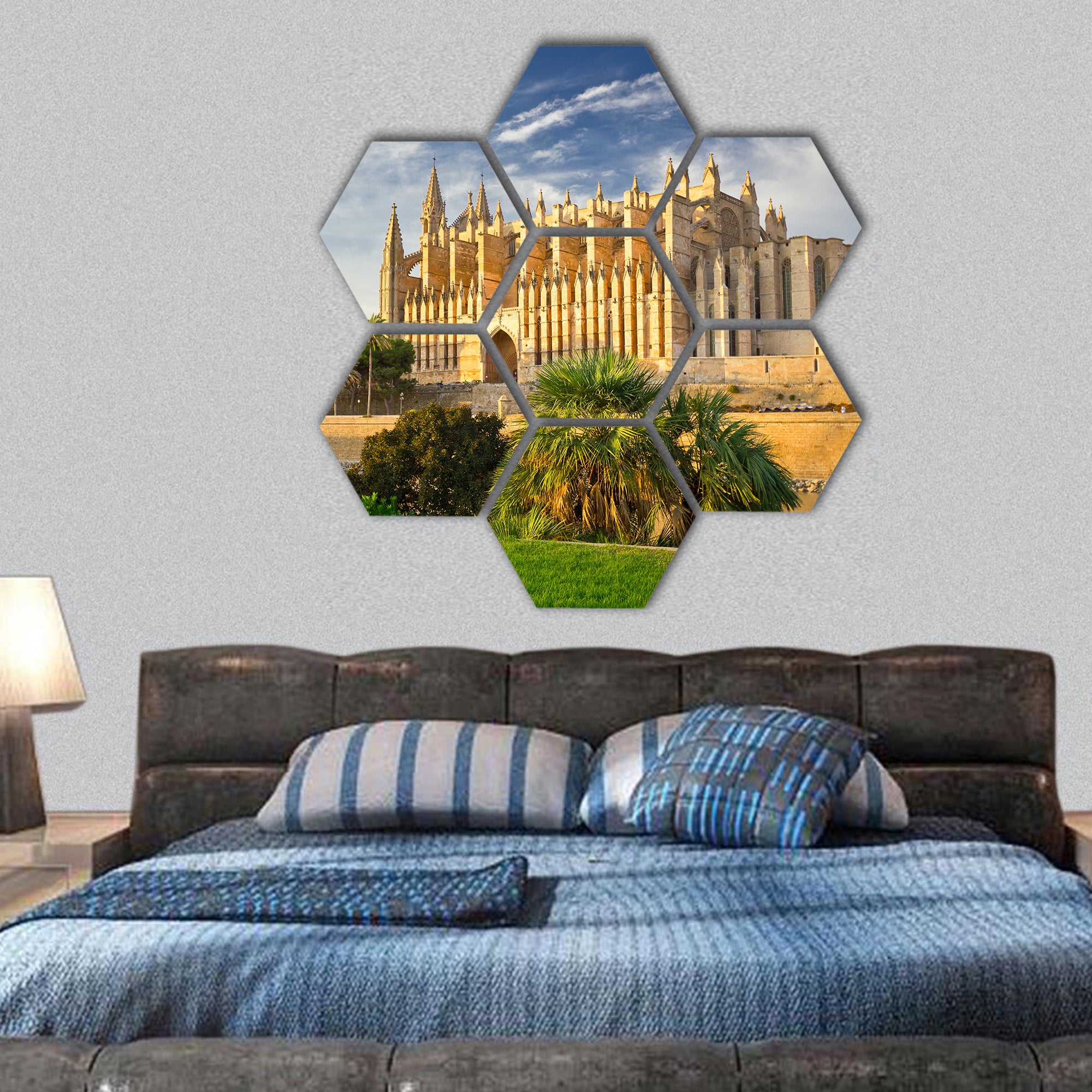 The Cathedral of Santa Maria of Palma de Mallorca hexagonal canvas wall art