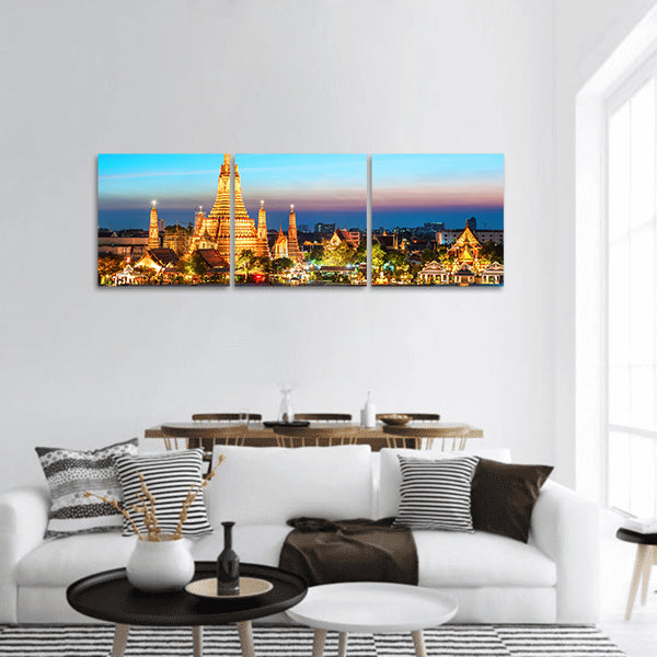 Temple in Bangkok panoramic canvas wall art